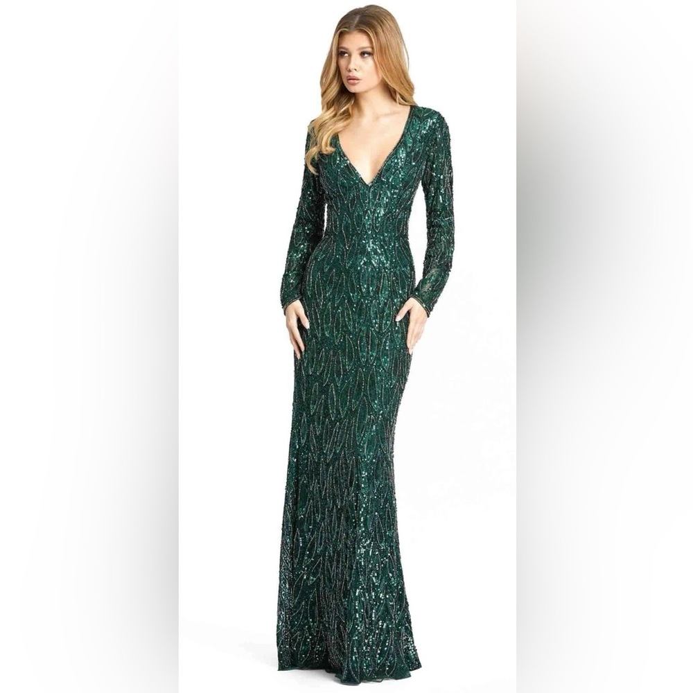 Mac Duggal Forest Green Dress 5451 Size 16